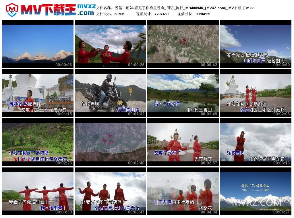 雪莲三姐妹-看见了你梅里雪山_国语_流行_MB408946